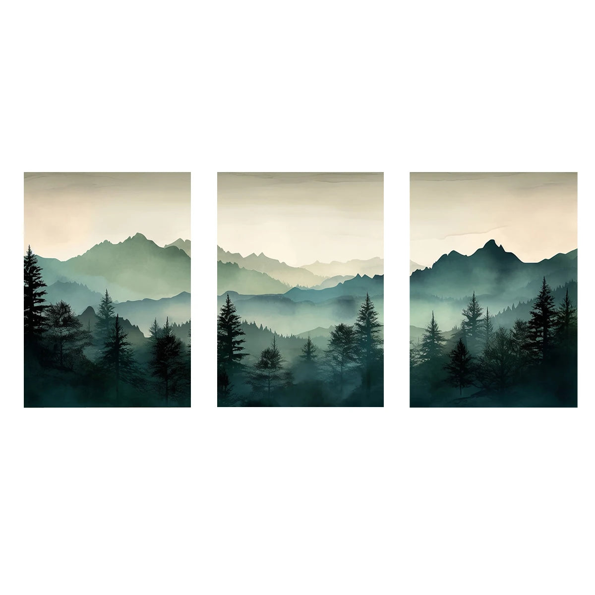 Abstract Sage Mountains Print
