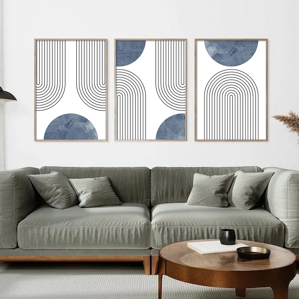 Indigo Archs - 3 Piece Wall Art Set