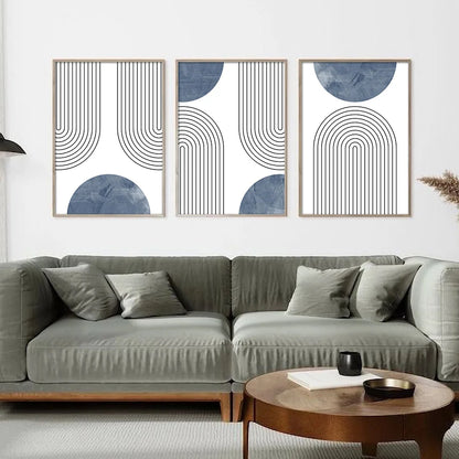 Indigo Archs - 3 Piece Wall Art Set