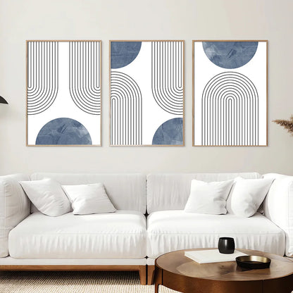 Indigo Archs - 3 Piece Wall Art Set