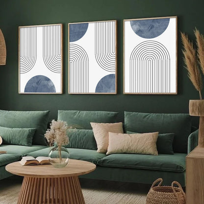 Indigo Archs - 3 Piece Wall Art Set