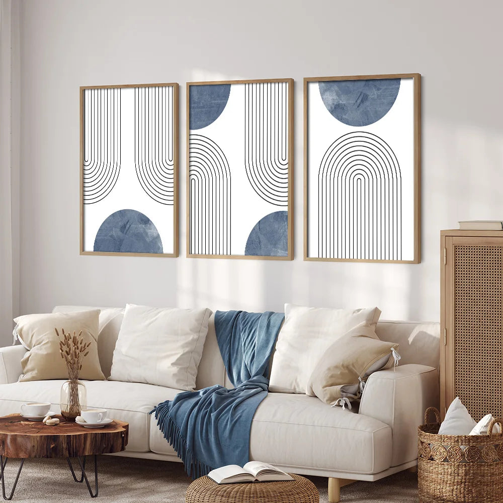 Indigo Archs - 3 Piece Wall Art Set