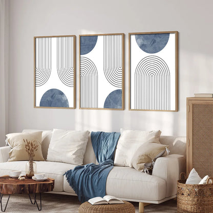 Indigo Archs - 3 Piece Wall Art Set