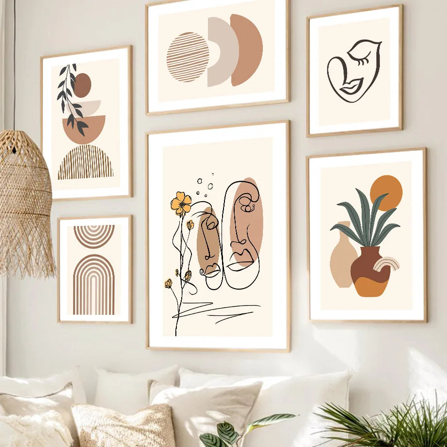 Boho Single Line Abstract Portraits