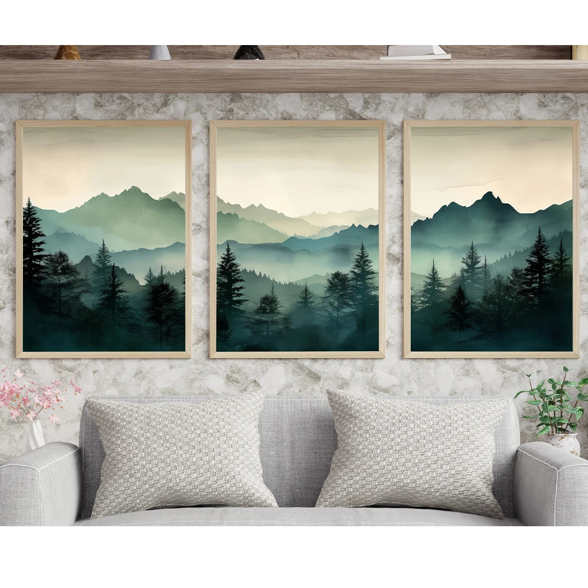 Abstract Sage Mountains Print