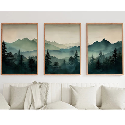 Abstract Sage Mountains Print