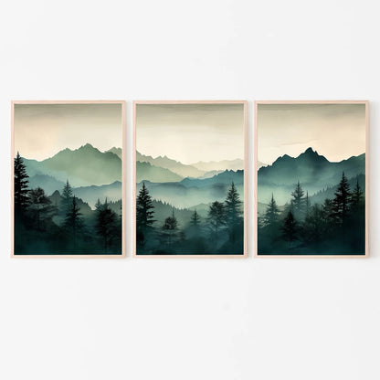 Abstract Sage Mountains Print